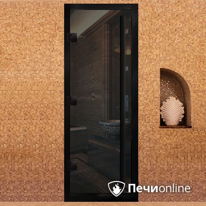 Дверь для бани Arta Премьер 60G Серая с черным профилем, 2100х1000 мм в Щербинке